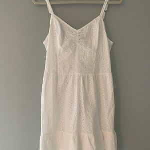 White eyelet baby doll dress